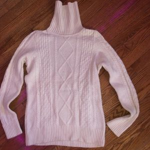 LL Bean White Turtleneck Sweater